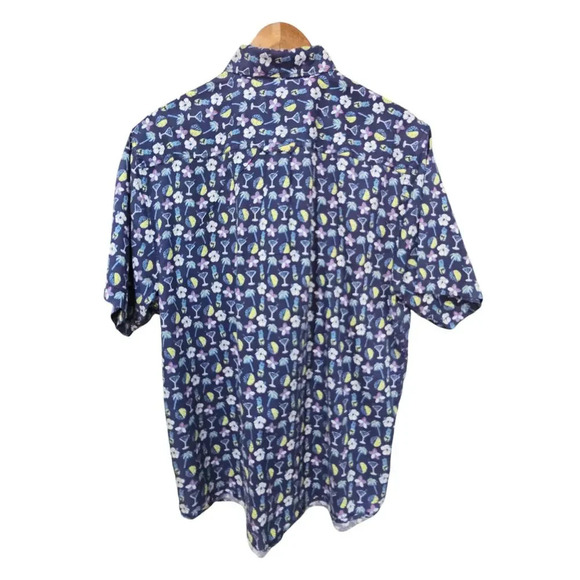Tommy Bahama Martini Tasso Camp Shirt Ocean Deep Size Medium - Picture 3 of 7